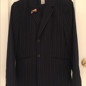 2 pc Navy blue pinstripes ladies suit